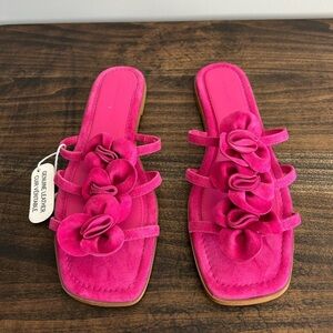 Women’s Pink Floral Strap Sandals